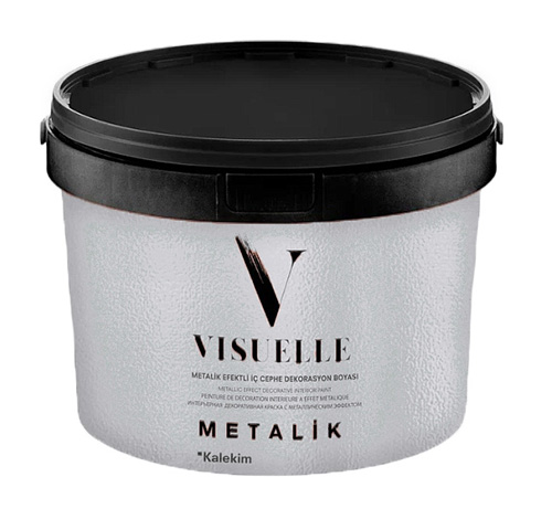 Декоративная краска с металлическим эффектом VISUELLE Metalik Серебристая 2,5 кг, Kalekim